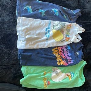 4 Boys graphic tanks, wonder nation and cat and jack brand, size small 6/7 lot